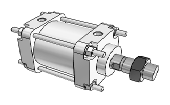 單作用氣缸的工作原理，適用于低沖擊和低沖程應用